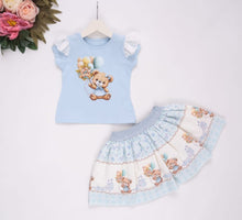 Load image into Gallery viewer, NEW SS24 NeonKids Blue Teddy and Ballon Skirt Set