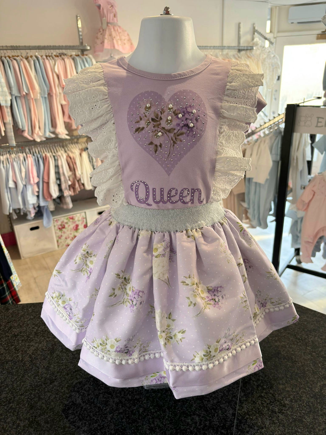 NEW SS25 Neon kid Queen Skirt Set LILAC