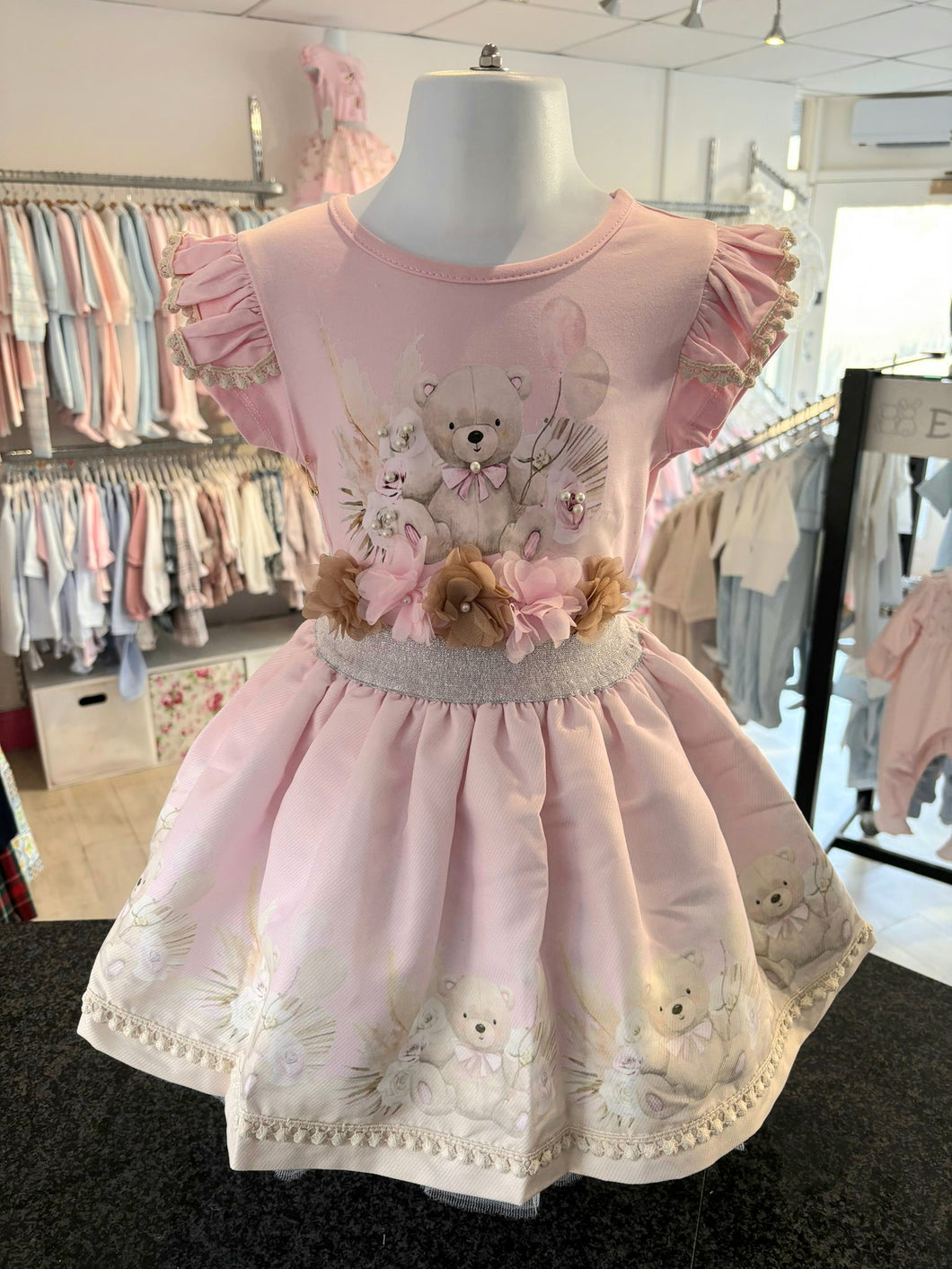 NEW SS25 Neon kid Teddy Skirt Set PINK