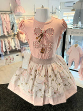 Load image into Gallery viewer, NEW SS25 Neon kid Bow Skirt Set PEACH