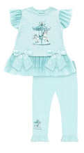 Load image into Gallery viewer, NEW SS26 Giorgio Bambini Carousel Leggings Set TURQUOISE