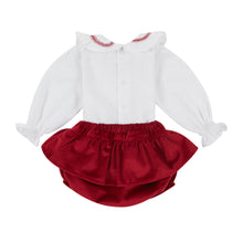 Load image into Gallery viewer, NEW AW23 Deolinda Dallas Red Smocked Collar Jam Pants Outfit 236110