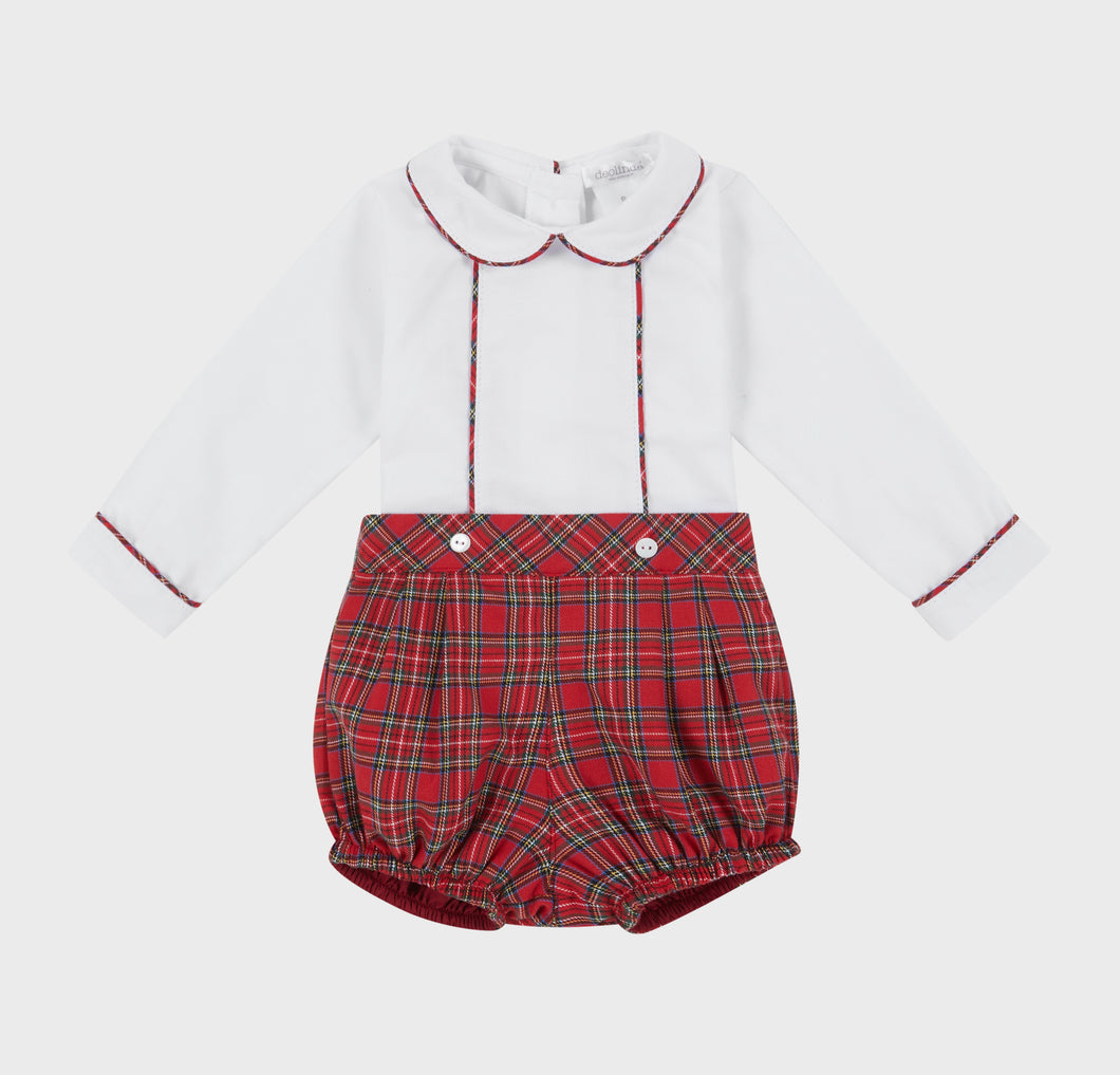 NEW AW23 Deolinda Hope Boys Red Tartan Outfit 236111