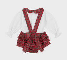 Load image into Gallery viewer, NEW AW23 Deolinda Hope Girls Red Tartan Romper Outfit 236700