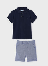 Load image into Gallery viewer, NEW SS24 Mayoral Boys Polo Top Shorts Set Navy 80/78 3101/3267