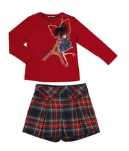 Load image into Gallery viewer, NEW AW24 Mayoral Paris checked shorts set 4063/4217 red 23/70