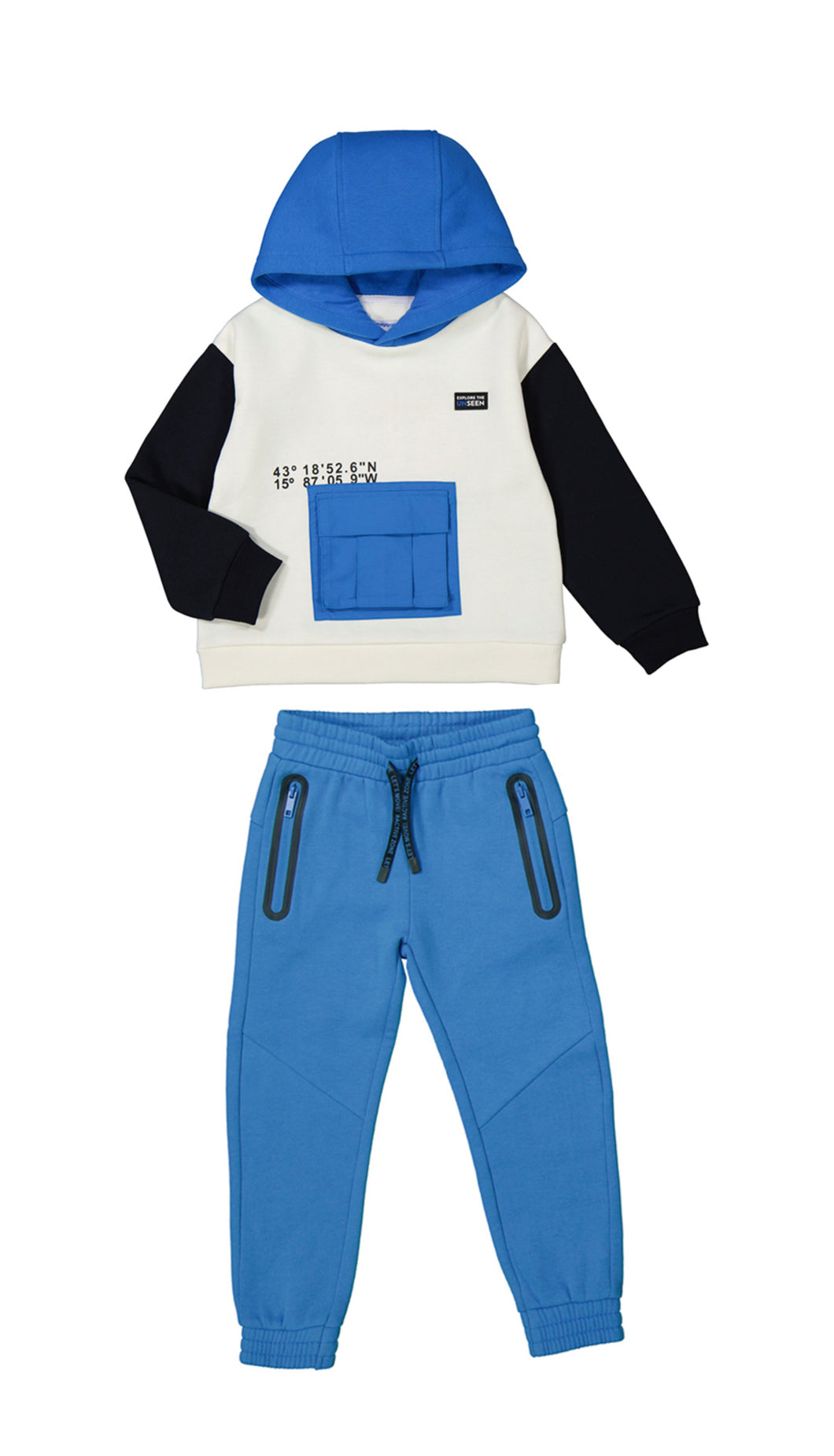 NEW AW24 Mayoral Boys Blue Hooded Tracksuit 4457/4542 18/44