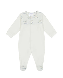 NEW AW24 Deolinda Florence Vintage Rocking Horse Babygrow White/Blue 24101