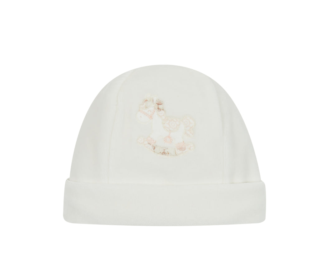 NEW AW24 Deolinda Florence Vintage Rocking Horse Hat White/Pink 241102