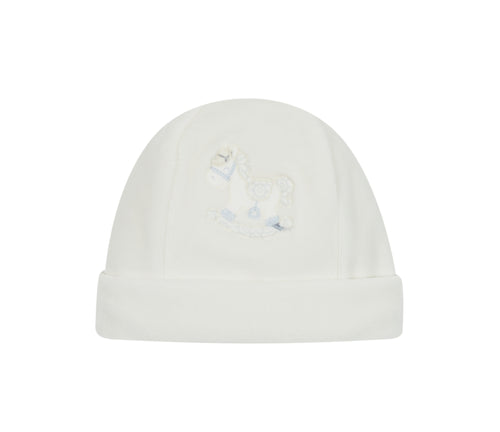 NEW AW24 Deolinda Florence Vintage Rocking Horse Hat White/Blue 241102