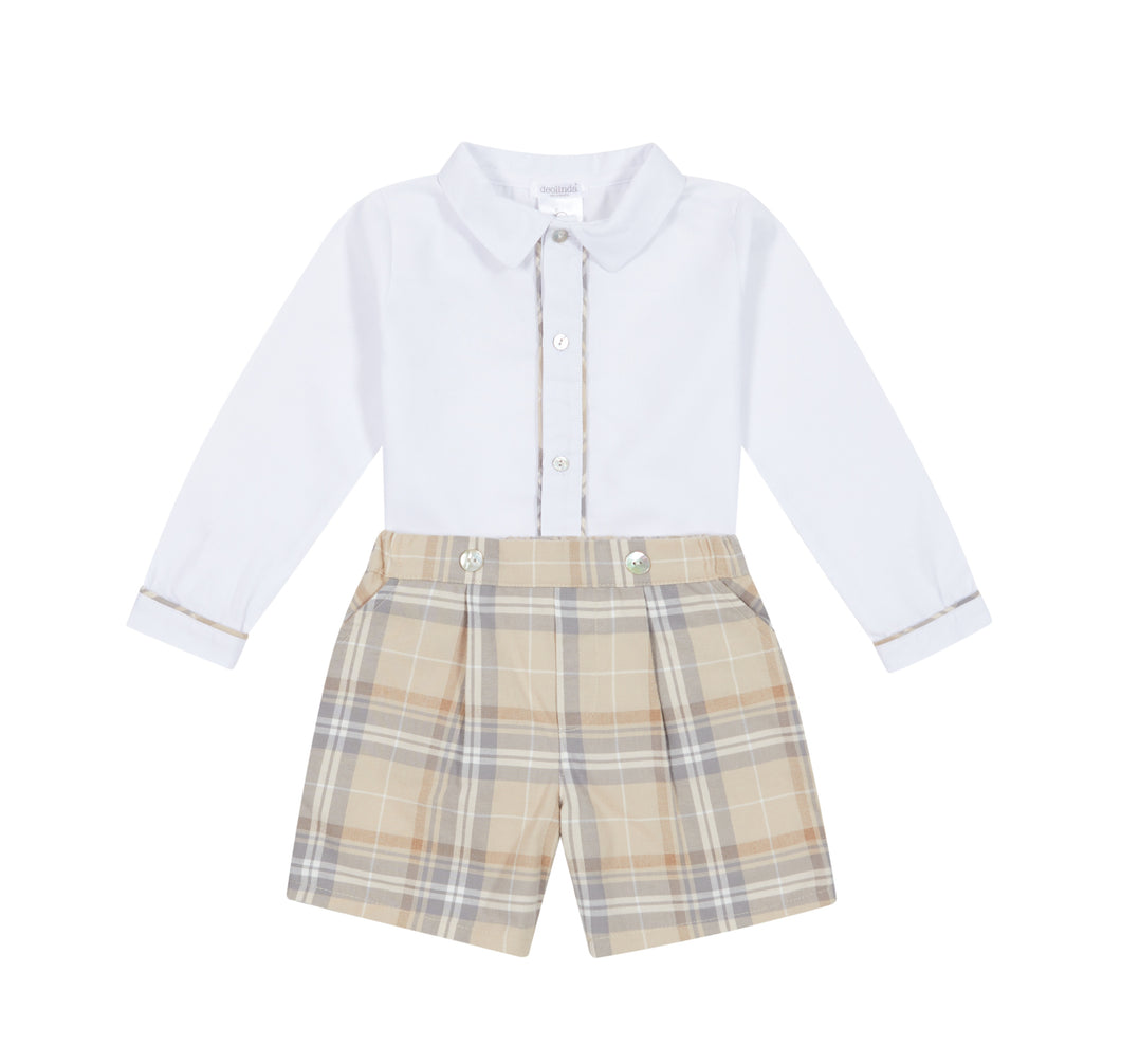 NEW AW24 Deolinda Sand Boys Checked Outfit 24808