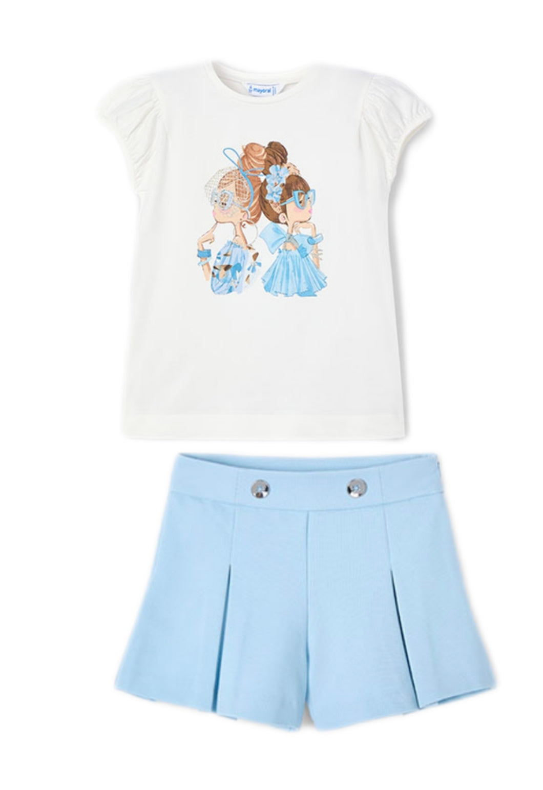 PRE ORDER - NEW SS25 Mayoral Girls Shorts Set 3003/3201 Blue 59/71