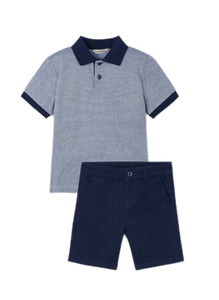 NEW SS25 Mayoral Boys Polo Top Shorts Set 3105/202 Navy