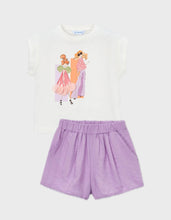Load image into Gallery viewer, NEW SS26 Mayoral Girls Shorts Set 3005/3222 Lilac 75/47