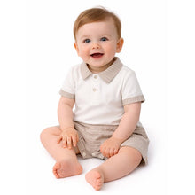 Load image into Gallery viewer, NEW SS26 Boys Beige Striped Shorts Set 471805 BEIGE