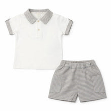 Load image into Gallery viewer, NEW SS26 Boys grey Striped Shorts Set 471805 GREY
