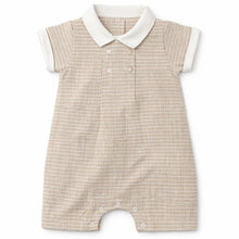 Load image into Gallery viewer, NEW SS26 Boys Beige Check Romper 481630 BEIGE