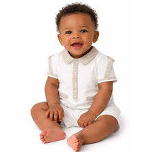 Load image into Gallery viewer, NEW SS26 Boys Beige Striped Romper 481629 BEIGE