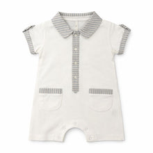 Load image into Gallery viewer, NEW SS26 Boys Grey Striped Romper 481629 GREY