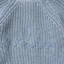 Load image into Gallery viewer, NEW SS26 Blue Embroided 'Hello' Cardigan