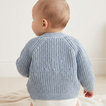 Load image into Gallery viewer, NEW SS26 Blue Embroided 'Hello' Cardigan