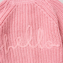 Load image into Gallery viewer, NEW SS26 Pink Embroided 'Hello' Cardigan