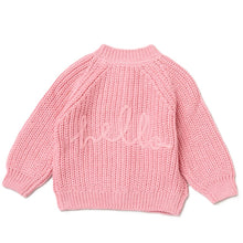 Load image into Gallery viewer, NEW SS26 Pink Embroided 'Hello' Cardigan