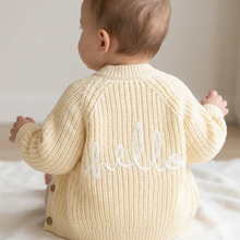 Load image into Gallery viewer, NEW SS26 Lemon Embroided 'Hello' Cardigan