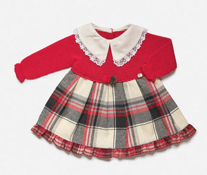 NEW AW23 Juliana Girls Red Check Dress J8153