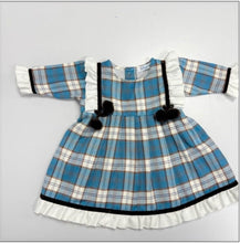 Load image into Gallery viewer, NEW AW23 Juliana Girls Cloud Blue Check Dress J8166