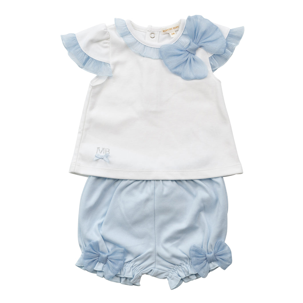 NEW SS25 Mintini Bloomer Set white/Blue MB6494