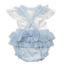 Load image into Gallery viewer, NEW SS25 Mintini frilly Romper white/Blue MB6495