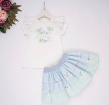 Load image into Gallery viewer, NEW SS24 NeonKids Bow Skirt Set Blue/Mint