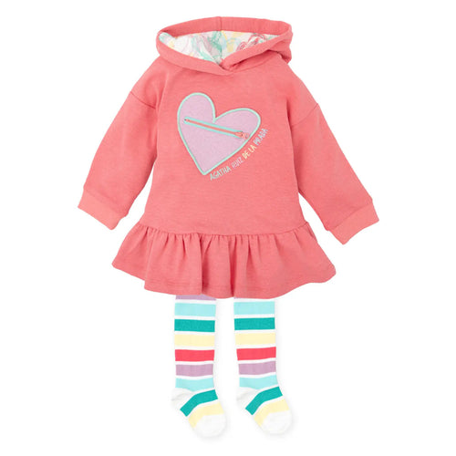 NEW AW24 Agatha Ruiz De La Prada Girls Dress and Tights 9227 PINK