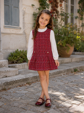 Load image into Gallery viewer, PRE ORDER - NEW AW26 Mayoral Girls Tweed Pinnafore Dress 4929 RED/38