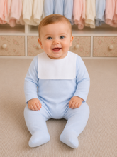 Load image into Gallery viewer, NEW AW26 Boys Blue Classic Bib Babygrow LD016