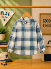 Load image into Gallery viewer, NEW AW26 Mayoral Boys Checked Shirt 4102 BLUE/76