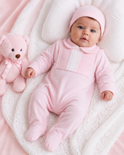 Load image into Gallery viewer, NEW AW26 Blues Baby Velour Babygrow with Bib and Hat BB3100 PINK