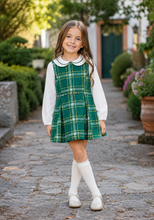Load image into Gallery viewer, PRE ORDER - NEW AW26 Mayoral Girls Checked Pinnafore Dress 4925 GREEN/89