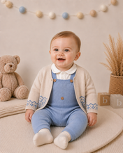 Load image into Gallery viewer, NEW AW26 Mayoral Boys 3 Piece Knitted Dungaree Outfit 2609 BLUE/29