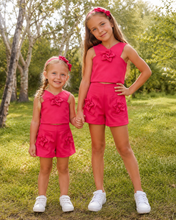 Load image into Gallery viewer, NEW SS26 Mayoral Girls Flower Shorts Set 3948 Pink/94