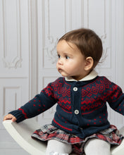 Load image into Gallery viewer, NEW AW22 Caramelo Baby Girls Fairisle Jumper Jam Pants Outfit NAVY 101596