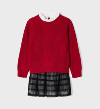 Load image into Gallery viewer, NEW AW22 Mayoral Girls Tricot Dress Red/95 4955