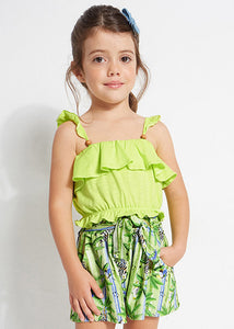 NEW SS23 Mayoral Girls Shorts Set Lime/36 3212