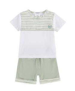 NEW SS23 Deolinda Oliver Striped T-Shirt and Shorts Set 236421