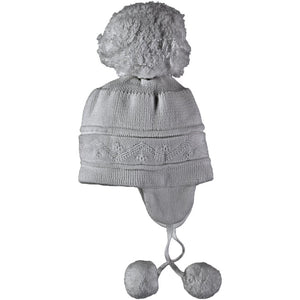 NEW AW22 Emile et Rose Grey Griffin cosy ear bobble hat