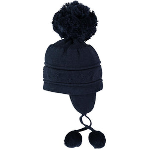 NEW AW22 Emile et Rose Navy Griffin cosy ear bobble hat