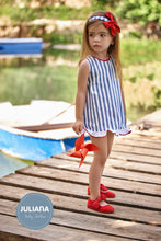 Load image into Gallery viewer, NEW SS22 Juliana Blue and Red Striped Dress J5143