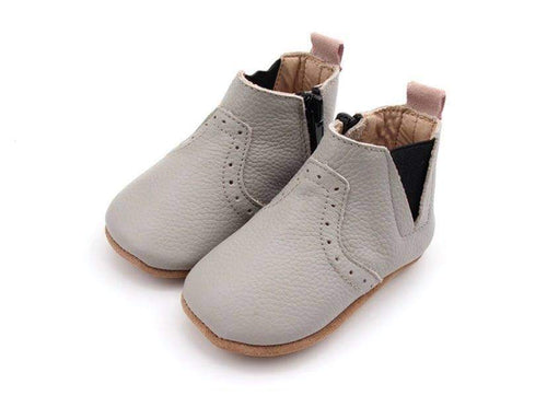 NEW AW20 Grey and Pink leather Paris Olivia Soft Sole Boots